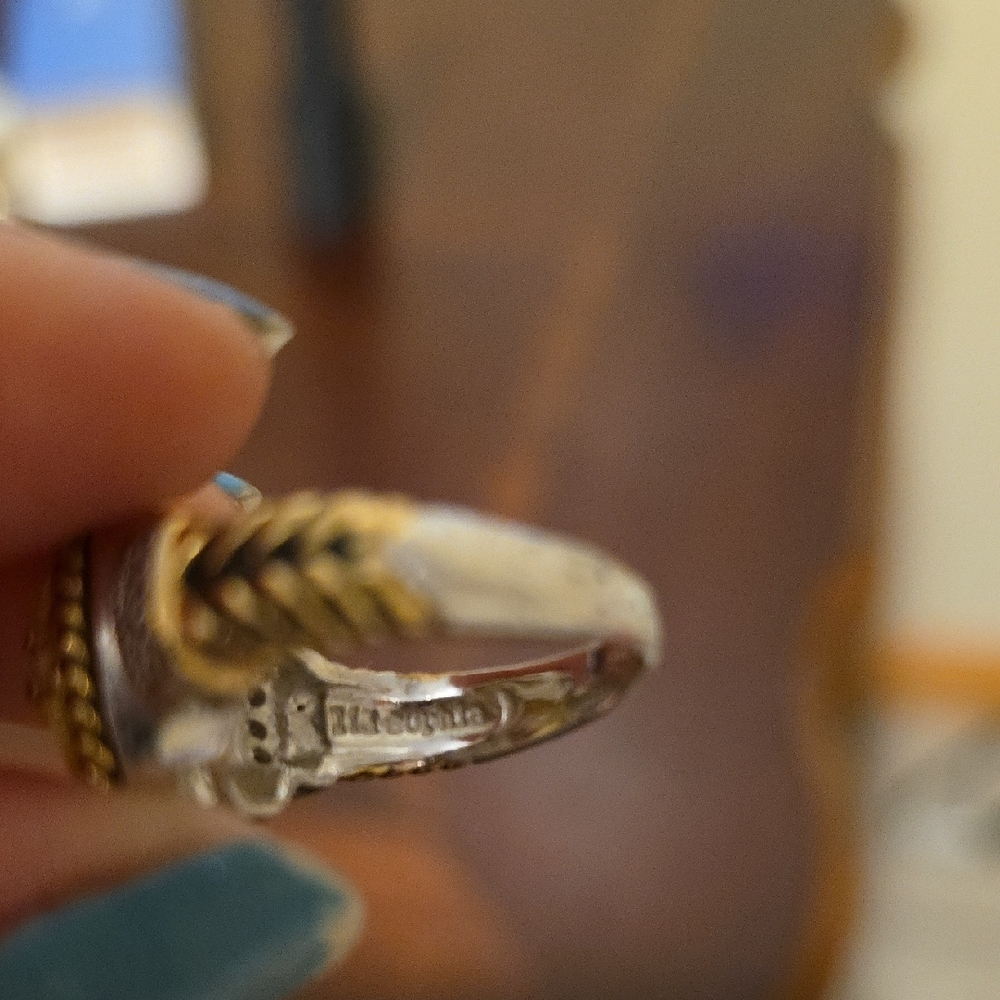 Lia Sophia Gold and Silver Ring with Yellow Gem - Picture 4 of 4